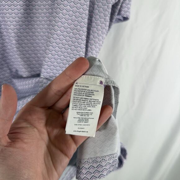 Callaway Golf Polo Men's XL Purple Print Short Sleeve Opti Dri Collared - Picture 7 of 11